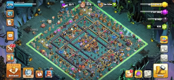 TH 18 Almost Max, { 12 Equipment Epic - 7 Lv 27 }, Wall Max, { 25 Hero Skin }, Defense Max, 2 Map Skin, Lifetime Warranty
