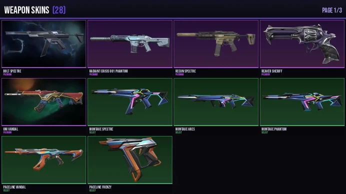 EU/Iron 2 28 Skins + 8 Agents Radiant Crisis 001 Phantom / Blackthorn Blades / Montage Axe Full Access