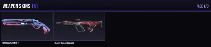 BR 5 Skins + 3 Agents + 1050 VP + 120 RP Heartseeker Shorty / Heartbreaker Bulldog Full Access