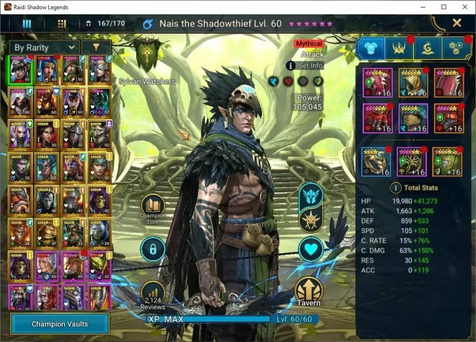 Lv 51|1,1M PWR|1 Mythic(Nais)+25 Legend(Tellena,Ninja,Grand,Ezio,Artax,Xenomorph,Rathalos,Mc Angelo,Etc)||Take Mail(RSL1676)