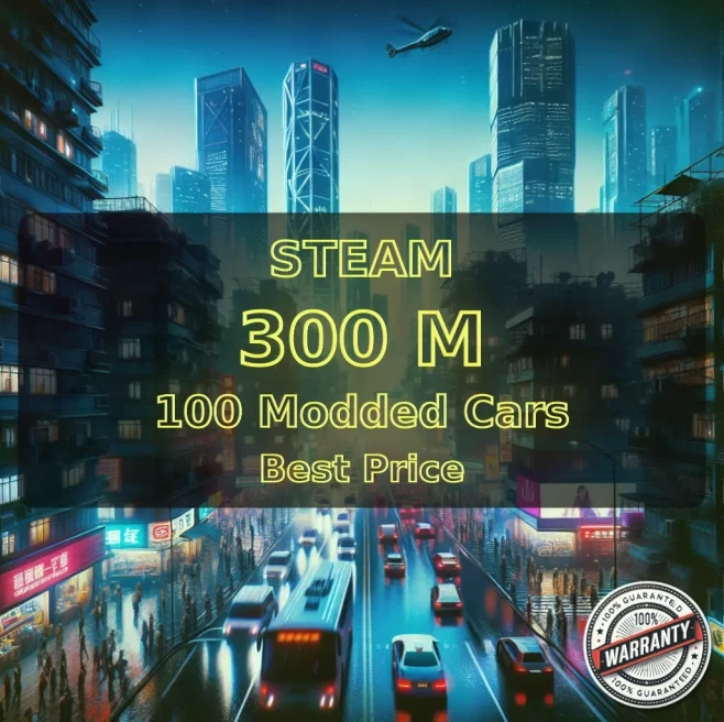 [STEAM PC - ENHANCED] 300 Million in Pure Cash + 100 Modded Cars + 20 Modded Outfits | Level 120 + Max Stats + Unlock #LOT-142667