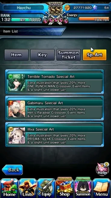 Global|Rank 132|3 SP Art|11 Ascend+3 TW|(GA Liza, Illya, CF Milim)+TW,2x Narberal,Rin&Luvia,Etc|Lpot 690+44 RGB|Check SS|GS2964