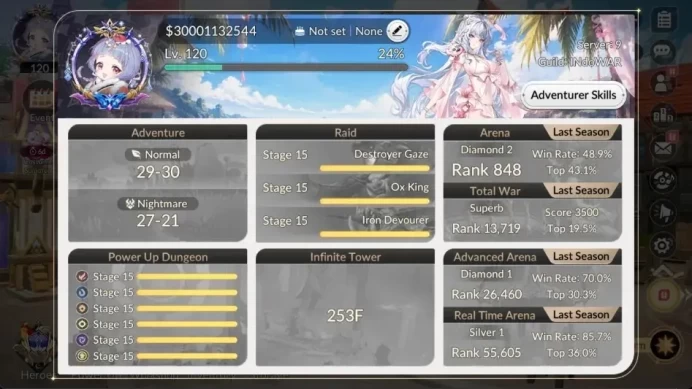 Global |FullEX7(GelidusTC1,MeliaTC3,RosieTC1,Juri,Fai)|53 TC6(Rudy,Sunran,Aris,Dellons,Etc.)|9K Ruby|Netmarble| 7KR083B