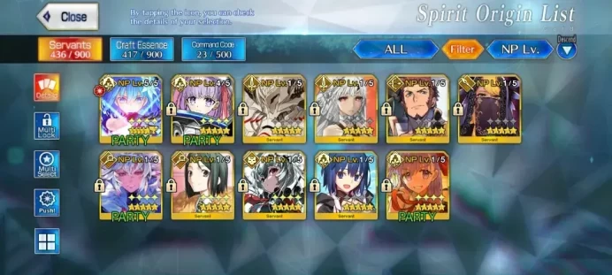 NA Lvl 128|10 SSR|2 Max Skill| Space Ciel (NP5),BB Dubai (NP4),Merlin,Waver,Altera,Mordred,Napoleon,Etc|CE Black Grail|(FGO883)