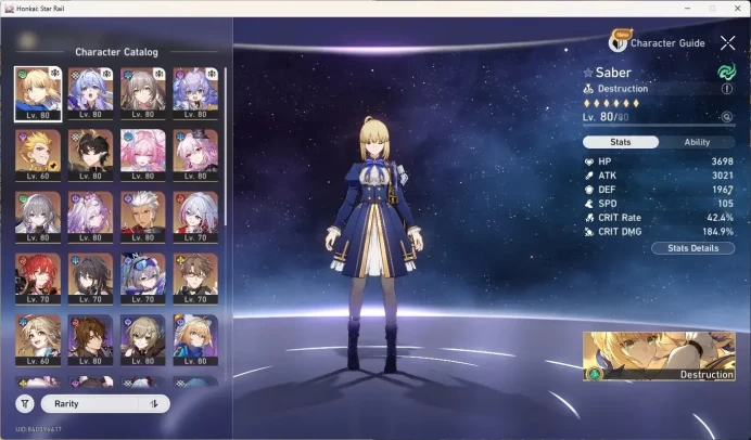 ASIA|70|11 Limited [Saber E6,Castorice,Archer]+Sign,Cyrene,Evernight,Gilgamesh,DanHeng*PT,SilverWolf,Robin|Check SS HSR759B