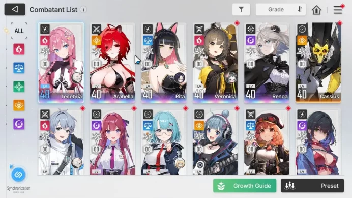 GLOBAL Lv 40|5 SSR[ArabelaM1+Sign,Tenebria,Rita,Veronica,Renoa]|7 SR[MikaM1,Rei,Nia,Beryl,Tressa,Etc]|Stove|CheckSS|CZN2158
