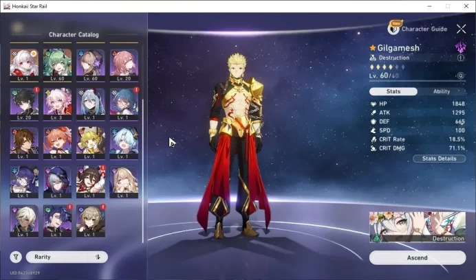 ASIA|TL 49|7 Limited (Gilgamesh,Topaz,Saber,DHPT,Kafka,Hysilens,Huohuo)|FeMale MC|Take Mail|Check SS|HSR8588