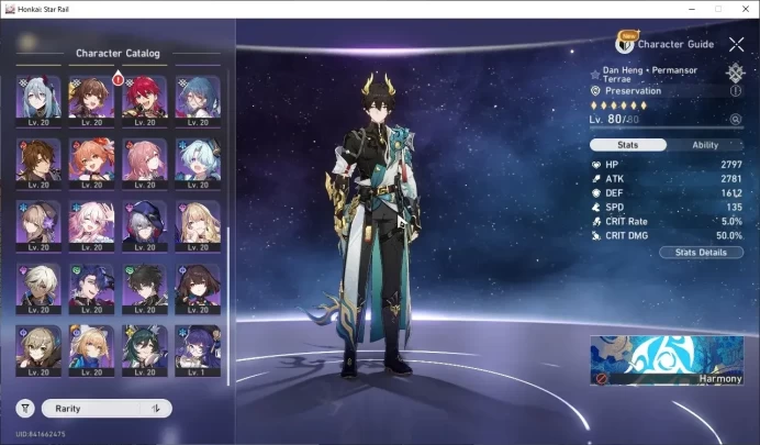 ASIA|TL 69|5 PremTeam|16 Limited (Archer)+Sign,Himeko,Castorice,Evanecia,SW999,Cyrene,Sparkle,Etc|Male MC|Take Mail|HSR8583