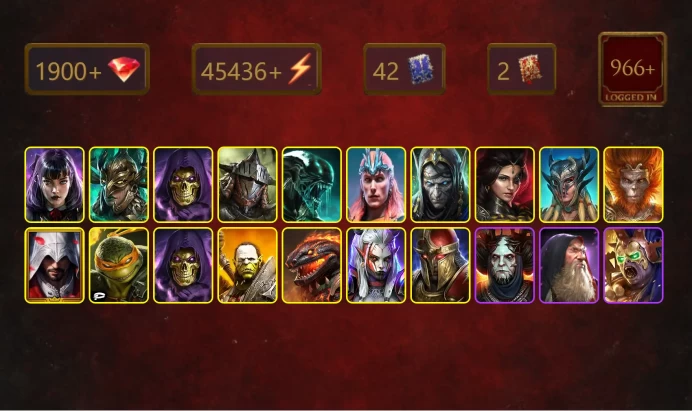 [STARTER]Sulfuryion+Keberon the Underflame+Alice+Leminisi+Skeletor+Rathalos+Xenomorph+Loki+Vallaryn the Equalizer+Adelyn+44Epics