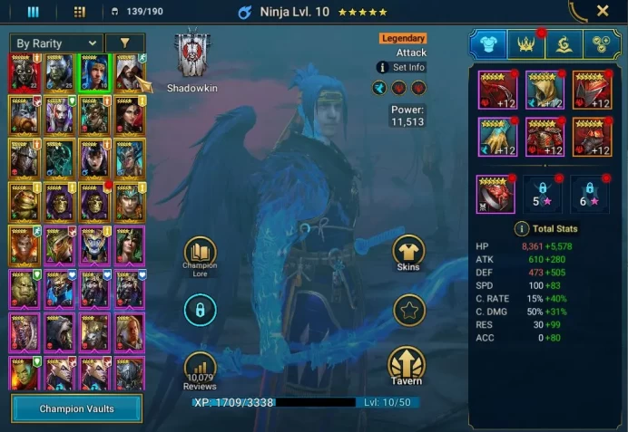 Lv 19|602K Power|1 Mythic(The Calamitus)+16 Legend(Ninja,Granyt,Xenomorph,Alice,Etc)|53K Energy+7,3K Gems|Take Mail(RSL1661)