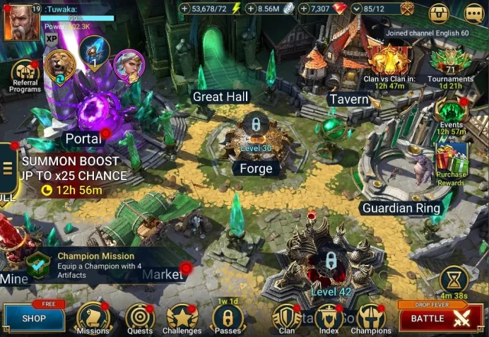 Lv 19|602K Power|1 Mythic(The Calamitus)+16 Legend(Ninja,Granyt,Xenomorph,Alice,Etc)|53K Energy+7,3K Gems|Take Mail(RSL1661)