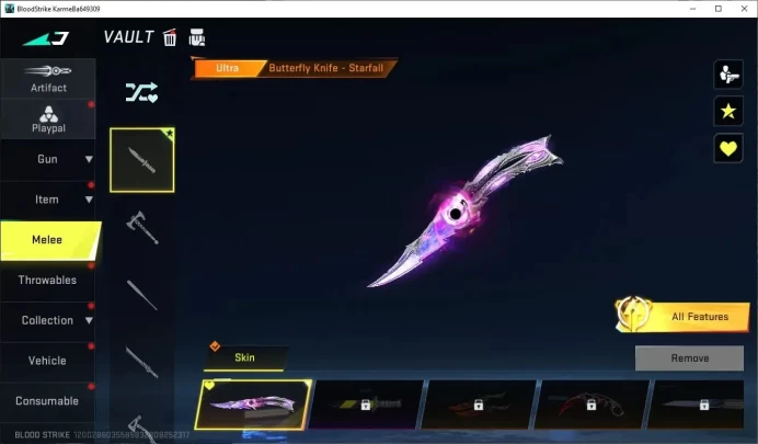 ASIA|Starter account|1 ULTRA Melee: Butterfly Knife - Starfall|2 LEGENDARY Chests|1 Striker Selection|LogNetEase(BS732Z)