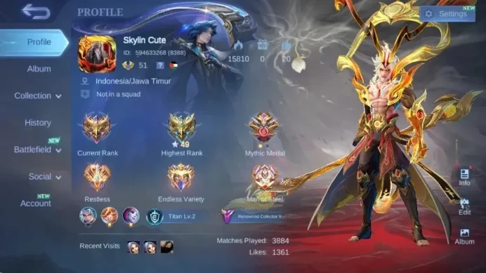 Global|Hero 110|Skin 221|Renowned V|Sanrio Floryn,Luckybox Odette,STAR Hayabusa+Sun,9th Place Fanny,Epic Nana,Etc|CheckSSML2799B