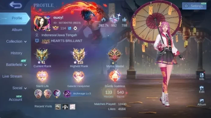 Global|Hero 133|Skin 540|Mega IV|Legend Freya+Lunox,Exorcists Hayabusa+Kagura,SanrioAngela,Aspirant Angela,Etc| Check SS ML2800B