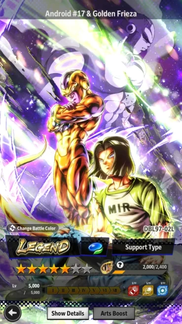 Android|Lvl160|57M Total Power|1.1K CC|2 LR|1 UL|LR SSGSS Kaioken Goku,Android #17 & Golden Frieza|UL SS Goku| CheckSS DBL1094B