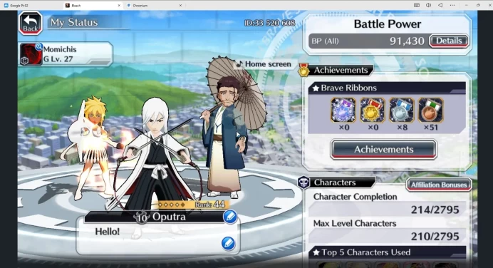 Global | 91K BP + 10K Orb| Halibel,ukitake,Yhwach,Kyoraku|fresh story KlabID|Check SS BBS721Z