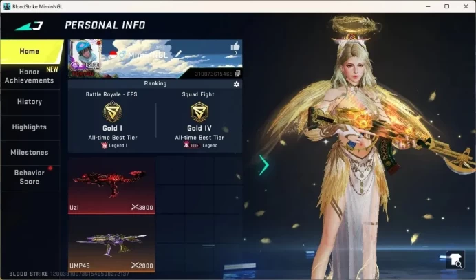 ASIA |Eternal Gun: Uzi Scorpius Lv.2 |Eternal Striker EMMA-Luxie|Ultra Melee: Butterfly Knife| 3 Ultra Gun|Check SS BS3094B