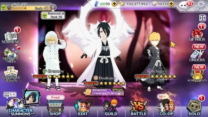 Global | 148K BP+10K Orb|Fresh Story|Gremmy 9th|Byakuya Renewed|Ichigo TYBW25|Uryu 7th|Check SS BBS859B