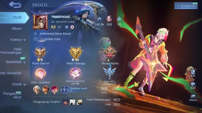 Hero 108|Skin 225|Prime Beatrix,Transformer Roger,Luckybox Eudora,Starligh Year Kagura,Collector Natalia,Create Kadita|MLBB2418