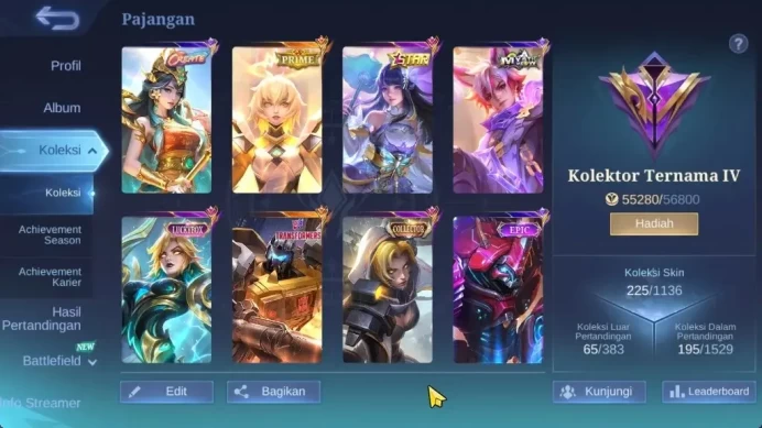 Hero 108|Skin 225|Prime Beatrix,Transformer Roger,Luckybox Eudora,Starligh Year Kagura,Collector Natalia,Create Kadita|MLBB2418