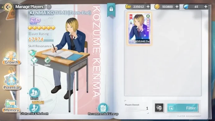 SEA |Lvl 29|1 SP (Kenma Term-End)+Memo|2 UR (Kageyama,Ushijima)|8 SSR (Hinata,Ryunosuke)+Memo,lev Haiba,Etc|Log Google|HFH1087