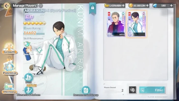 SEA |Lvl 35|2 SP (Akira Kunimi +Memo Asc 2,Ginjima)|1 UR (Sakusa)|9 SSR Kuroo Practice,2x Aran,Akaashi,Etc|LogGoogle|HFH1083