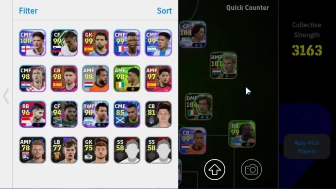 Android|Big Time Andreas Iniesta|6 Epic Andrea Pirlo,Sergio Aguero,Dennis Bergkamp|Show Time Enzo Fernandez,Etc|PES2027|EF3404