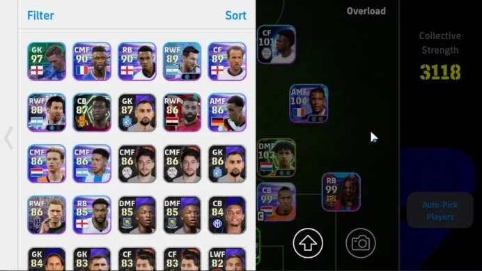 Android|Big Time K Kvaratskhella|Show Time Michael Olise,Manzambi|Epic Thiago Alcantara,F Rijkaard,Etc|PES2027|Take Mail|EF3399