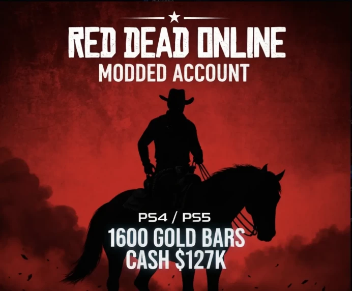 Rare Find PS5 / PS4 | 1600 Gold Bars $135,000 Cash | Read Dead Online | Female Character Level 6 / 4 Luxury Modded Outfits