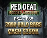 Modded Outfits + Modded horse PS4/PS5 | Red Dead Online modded | 3000 Gold Bars $250000 Cash Female