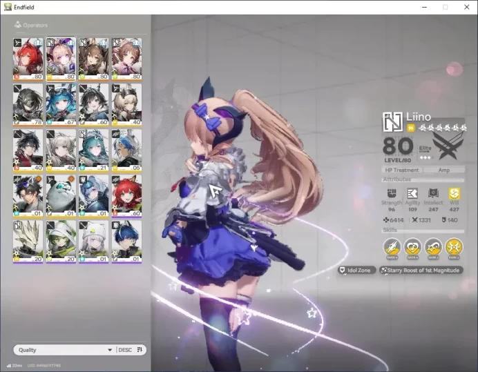 ASIA|Lv 52|5 SSR 3 Limited + 4(*6 Weapon)|(Laevatain)+Sign,Gilberta P1,Liino||6,7K Oro & 65 Ori|Female MC|Gryphlink|END2350