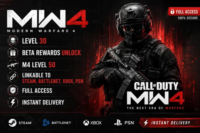 MW4 | Level 30 | Beta Rewards Unlock  | M4 Level 50 | LINKABLE TO STEAM ,BATTLENET,XBOX,PSN | Full Access | Instant delivery