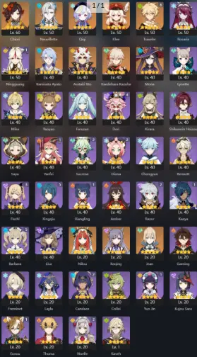 [NA] AR 50  12x Five Star  46 Chars  Neuvillette | Kazuha | Chiori | Nilou | Klee
