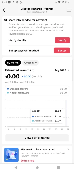 [GERMANY] Fully Monetized Creator Rewards Program Account – 10K Real Followers & 52K Likes | Instant Earnings, Full Access & Good Standing