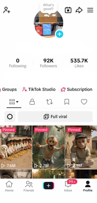 Instanly Delivery/ Monetized 92K Real Followers+535K Real Likes Account/ Creator Rewards Program Activated/ Full Access