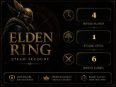 [STEAM] Elden Ring Account | 4 HOURS | 6 BONUS GAMES | STEAM LVL 1 | Global Region | Full Access | Instant Delivery