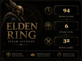 [STEAM] Elden Ring Account | 94 HOURS | 32 BONUS GAMES | STEAM LVL 6 | Global Region | Full Access | Instant Delivery