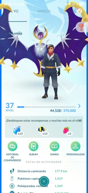 Cuenta nivel 37 con 37 legendarios, 3 shiny y 1 100%iv