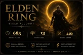 [STEAM] Elden Ring Account | 683 HOURS | 116 BONUS GAMES | STEAM LVL 13 | Global Region | Full Access | Instant Delivery