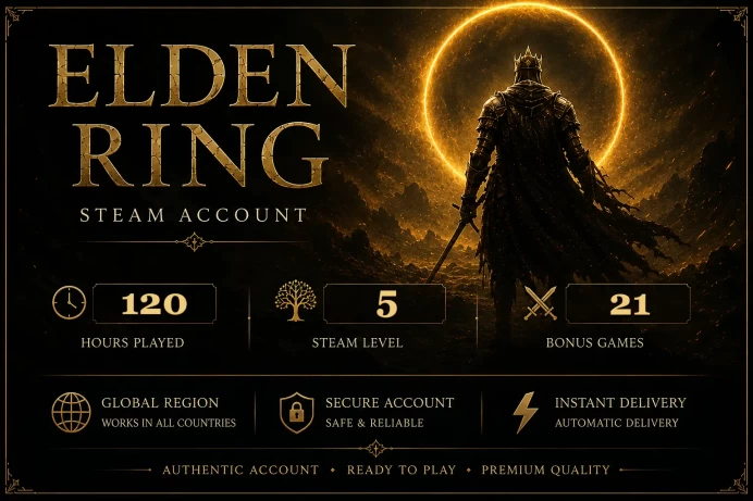 [STEAM] Elden Ring Account | 120 HOURS | 21 BONUS GAMES | STEAM LVL 5 | Global Region | Full Access | Instant Delivery