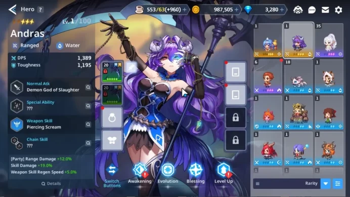 ASIA W2 Lvl 1 |Frieren Collabs|Andras +EXWP, Eunha +EXWP, Frieren +EXWP, Stark +EXWP +320 Evo Stone, Etc|Log Google|(GT1005)