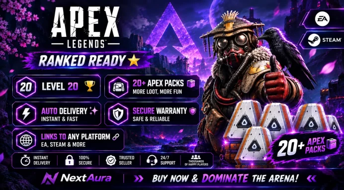 Ranked Ready ◈ Level 20 ◈ 20+ Apex Packs ◈ Handmade ◈ Full Access