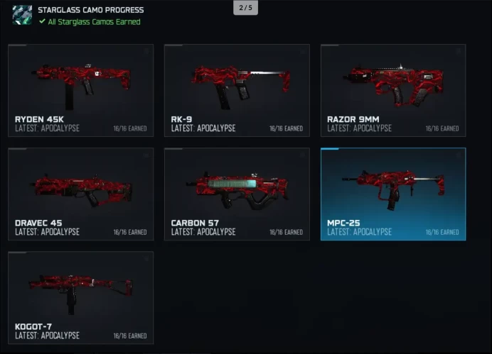 Prestige 9 Apocalypse Camo Account Unlocked on 30 guns Includes ( 30x Golden Damascus, 30x Starglass, 30x Absolute Zero) Level 55