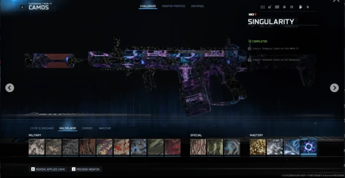 INFESTATION + SINGULARITY 900 CAMOS + NO BANS 180 UNIQUE CAMOS 20 OPERATORS HANDMADE STACKED BO7/WZ FULL ACCESS infestation .