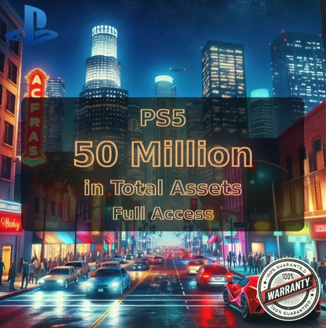 PS5 Level 30 + 50 Million in Total Assets ( 30 Million Pure Cash + 20 Million in Cars ) #LOT-143245
