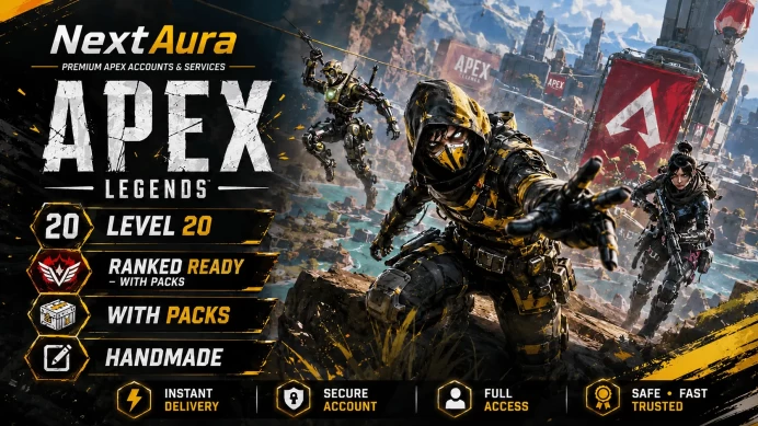 Ranked Ready ◆ Level 20 ◆ 20+ Apex Packs ◆ Handmade ◆ Full Access