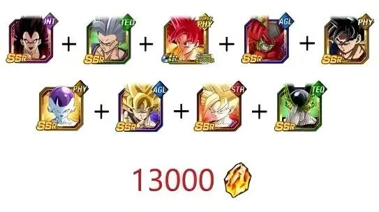 [Android]DBZ Dokkan Battle GLOBAL -The character in picture + 13000 Dragon Stones
