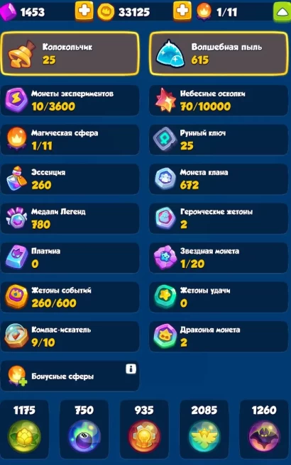 RR1074 / 1500+ Crit / Tesla 15/ Witch 15/ Swords 15 / Dryad 15