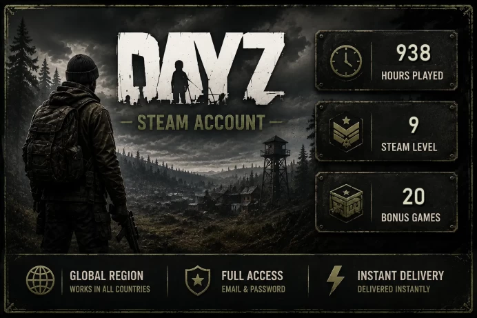 [STEAM] DayZ ACCOUNT | 938 HOURS | 20 BONUS GAMES | STEAM LVL 9 | FULL ACCESS | INSTANT DELIVERY