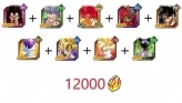 [IOS]DBZ Dokkan Battle GLOBAL -The character in picture + 12000 Dragon Stones
